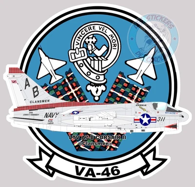 $5.25 • Buy VA-46 SQUADRON 46   Clansmen   Ling-Temco-Vought Corsair II 1968-77 VZ032 STICKER