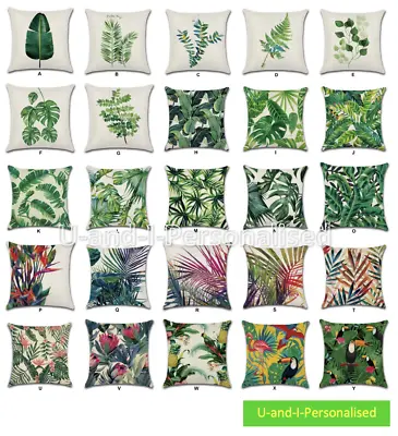 $7 • Buy Tropical Plant Cushion Cover Floral Leaves Linen Sofa Throw Pillows