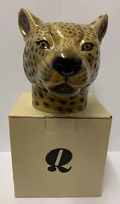 QUAIL CERAMIC LEOPARD Desk Tidy Pencil Pen Brush Pot Or Vase WILDLIFE ANIMAL • $24.32