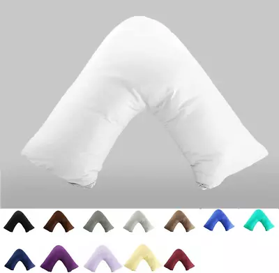 100% Cotton 300TC Soild Envelope Style V Shaped/Tri/Boomerang Standard Pillow Ca • $27.44