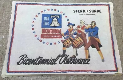 Steak N Shake Bicentennial Observance Paper Placemat Rare Collectible • $29.90