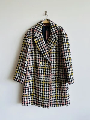 $402.47 • Buy Nwt Missoni Italy 🇮🇹 Navy Pink Gold Wool Tweed Houndstooth Coat 48 | 14
