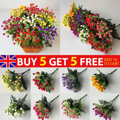 36 Heads Artificial Silk Rose Flowers Bunch Wedding Home Grave Outdoor Bouquet • £3.69