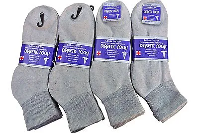  Gray ANKLE Diabetic Socks Circulatory Health Men’s & Women's Cotton All Size • $6.49