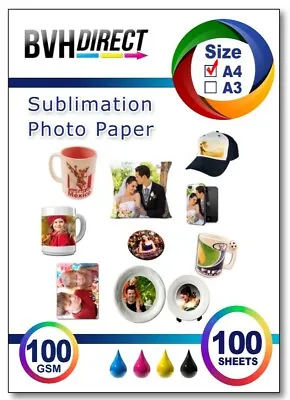 £9.99 • Buy 100x A4 Sublimation Paper Iron On Heat Press Transfer Paper Inkjet Print T-shirt