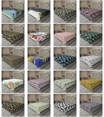 Ambesonne Tropical Flat Sheet Top Sheet Decorative Bedding 6 Sizes • $34.99