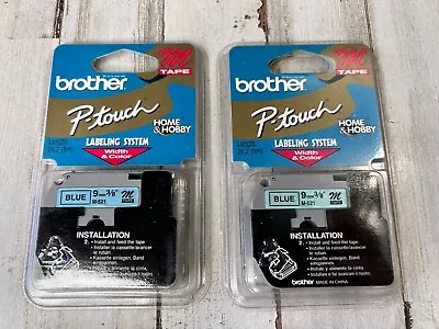 Lot Of 2 Brother P-Touch M-521 Blue Tape Cartridge For P-Touch Labelers • $18.88