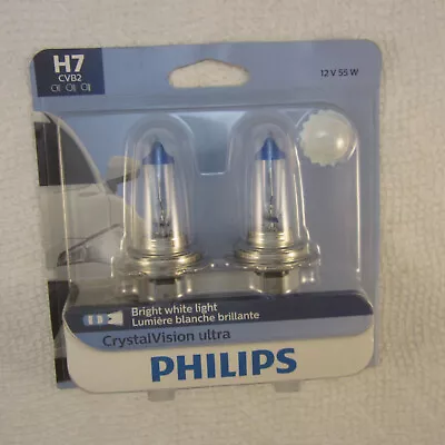 Philips H7CVB2 CrystalVision Ultra Upgraded Bright White Headlight Bulb 2 Pack • $30.59