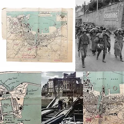 WWII 1943 3rd Edition D-Day 'Invasion And Liberation' France Cherbourg Map Relic • $825