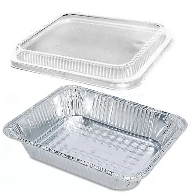 1/2 Half-Size Aluminum Foil Steam Table Pan 2 9/16  Deep W/Clear Dome Lid 20/PK • $44.99