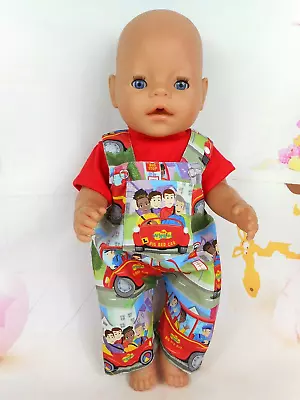 Dolls Clothes For 17  BABY BORN/REBORN/ 16  CPK/ DOLL~THE WIGGLES BUS OVERALLS • $12.50