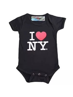 I Love NY New York Baby Infant Screen Printed Heart Bodysuit Black Medium 12 • $8.99