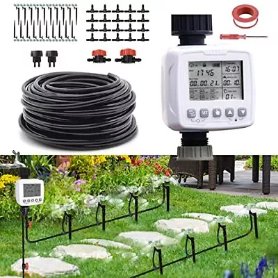 Automatic Plant Watering System Wateing Timer Drip Irrigation Kit With Sprink... • $53.85