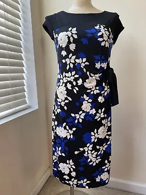 NWT Motherhood Maternity Women’s SMALL Black White Blue Floral Dress • $17.99