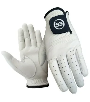 1- SG Mens WHITE Golf Glove 100% Cabretta Leather Premium Quality.USA • $7.95
