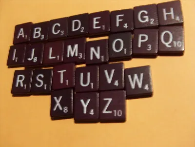 Scrabble Tiles Dark Brown W/ White Lettering Or Dark Maroon Each Sold Separately • $1