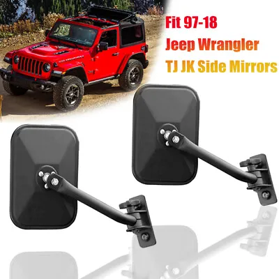 For 97-17 Jeep Wrangler JK JKU CJ TJ YJ Mirrors Door L&R Side Hinge View Mirrors • $32.65