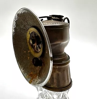 Vintage Justrite US Coal Miner Brass Carbide Headlamp Light • $49