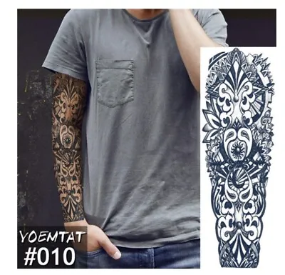 XXL Full Arm Temporary Fake Tattoo Maori Polynesia QB3010 Model 22A • £7.79