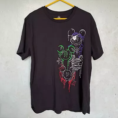 Mickey Mouse Halloween T-Shirt Mens L Day-glo Glow In The Dark Fluorescent NWT • $17.99