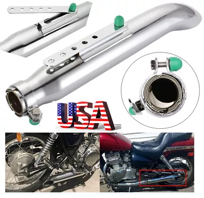 Motorcycle Slip-On Exhaust Muffler Pipe 20  For Harley Chrome Racing Bikes • $43.42