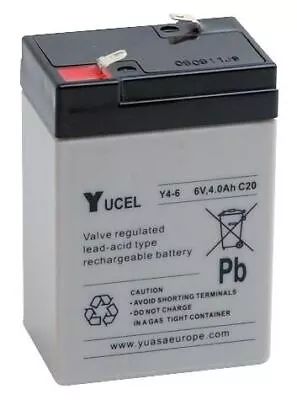 YUASA - Yucel 6V 4Ah Sealed Lead Acid Battery • £21.90