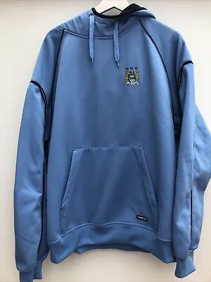 MANCHESTER CITY Football Hoodie Turnstyle Blue Pullover Mens XL • £24.95