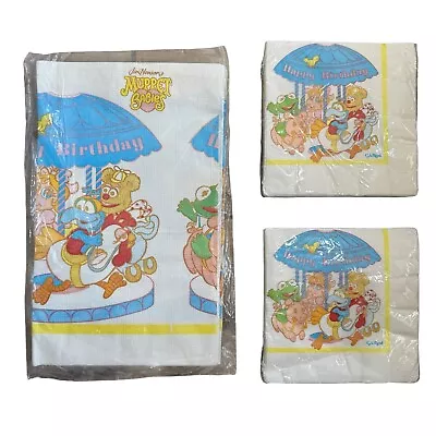 Vintage Muppet Babies Paper Tablecloth Table Cloth 52 X96   32 Napkins CA REED • $35