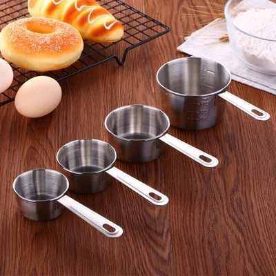 £8.25 • Buy 4pcs Stainless Steel Measuring Cups Spoons Set Kitchen Tool Baking Teaspoon Kit