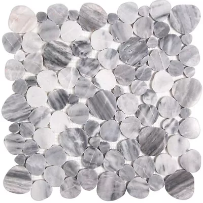 Mosaic Marble Tile Reef Bathroom Shower Fireplace Wall Floor Backsplash Grey • $4.40