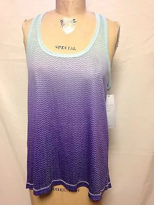 $14.24 • Buy Ideology Dip-Dyed T-Back Chevron Print Tank Top Dazzle Ombre 761053D250  NWT