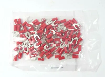 100x Elmeco Insulated Crush Cable Shoes Fork Shape 0.5-1.5 | M5 | Red | 10053 TF • $9.62