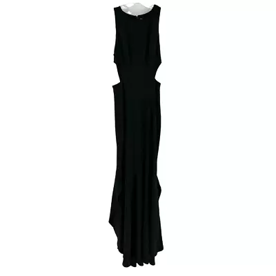 Zac Posen Size 0 Black Sleeveless Cut Out Mermaid Long Maxi Dress Gown • $89.95