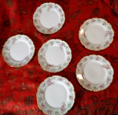 Set Of  6 Jean Pouyat Limoges J.P.L  France Floral Bread & Butter Plates • $79.99