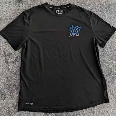 Miami Marlins MLB Russell Athletic Mens Large T-Shirt Training Fit Dripower360  • $20