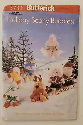 Butterick Crafts Pattern 5731 Holiday Beany Buddies Elf Reindeer Snowman UNCUT • $5.99