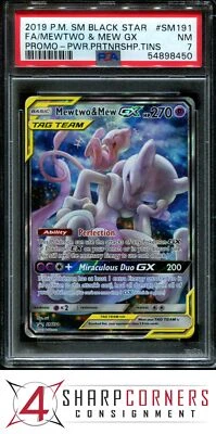 $23.50 • Buy 2019 Pokemon Sm Black Star Power Partnership #sm191 Fa/mewtwo & Mew Gx Psa 7