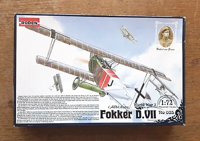 £14.99 • Buy Roden 1/72: Wwi Fokker D.vii #035: Rare 2002 Kit