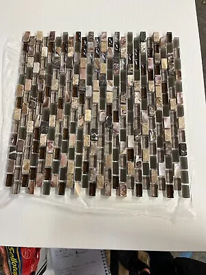 £2.50 • Buy Glass/Stone Mosaic Tile Sheet Brown/Beige