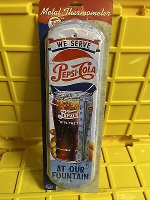 Retro Vintage PEPSI COLA Indoor Outdoor Metal Tin Thermometer Throwback Repro • $16.99