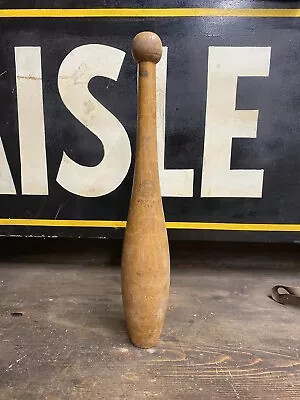 Juggling Pin Antique Indian Club Spalding B S 1 Lb Wood Sculptural • $45