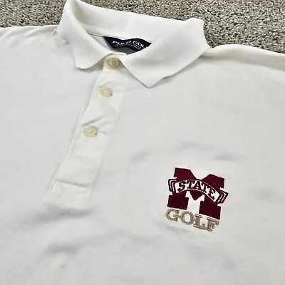 Mississippi State Bulldogs Shirt Mens Small S White Polo Ralph Lauren Golf Pony • $6.89