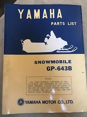 Yamaha GP 643B Parts Manual • $19.95