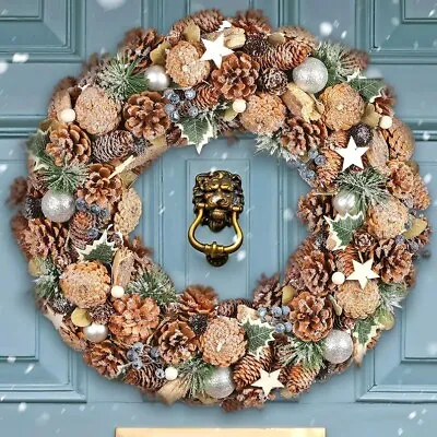 Christmas Wreath XL Winter Wreath Blueberry & Ivy Pine Cone  • £31.99