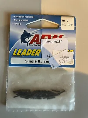 $3.99 • Buy American Fishing Wire Crimp Sleeves Single Barrel Black-Size #0