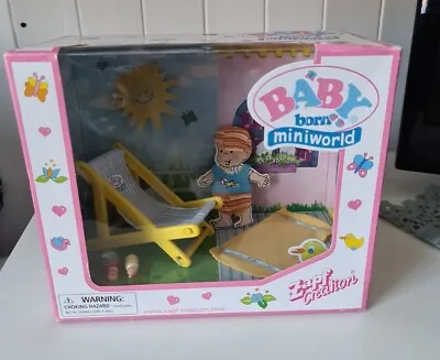 Zapf Creation Baby Born Miniworld Deckchair Set BNIB • £25