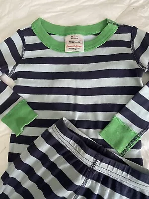 Hanna Andersson Girls Boys Striped Blue  Pajamas 80cm 18-24 Months • $24