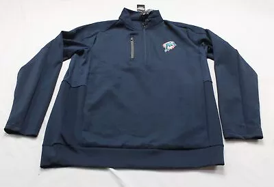 Miami Dolphins Mens Antigua Throwback Logo Generation Quarter Zip MP7 Navy Large • $34.99