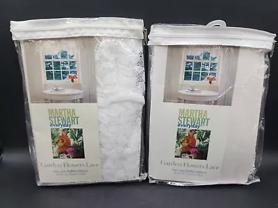 2 PCS Martha Stewart Everyday Garden Flowers Lace Ruffled Valance 40” W X 21” L • $60