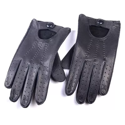  Men's Real Deerskin Leather Classic Military Motorcycle Driving Short Gloves • $29.80